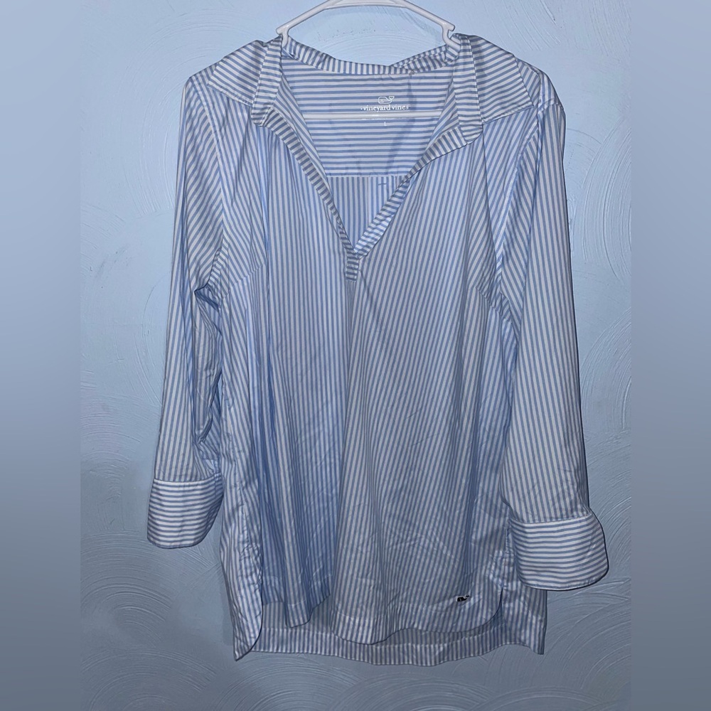 Women’s Large Vineyard Vines 3/4 Sleeve Striped Performance Top